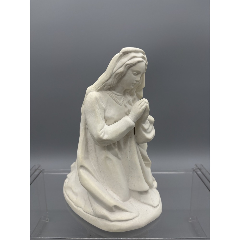 Vintage Atlantic Mold Ceramic Virgin Mary Christian Unpainted Christmas 8"